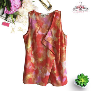 New Ann Taylor LOFT Floral Ruffle Blouse